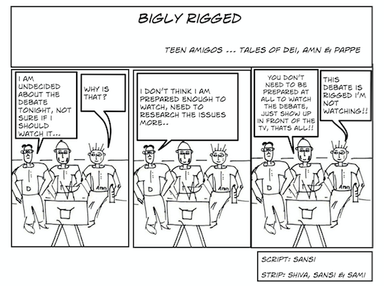 The final presidential debate…and the Amigos have questions!